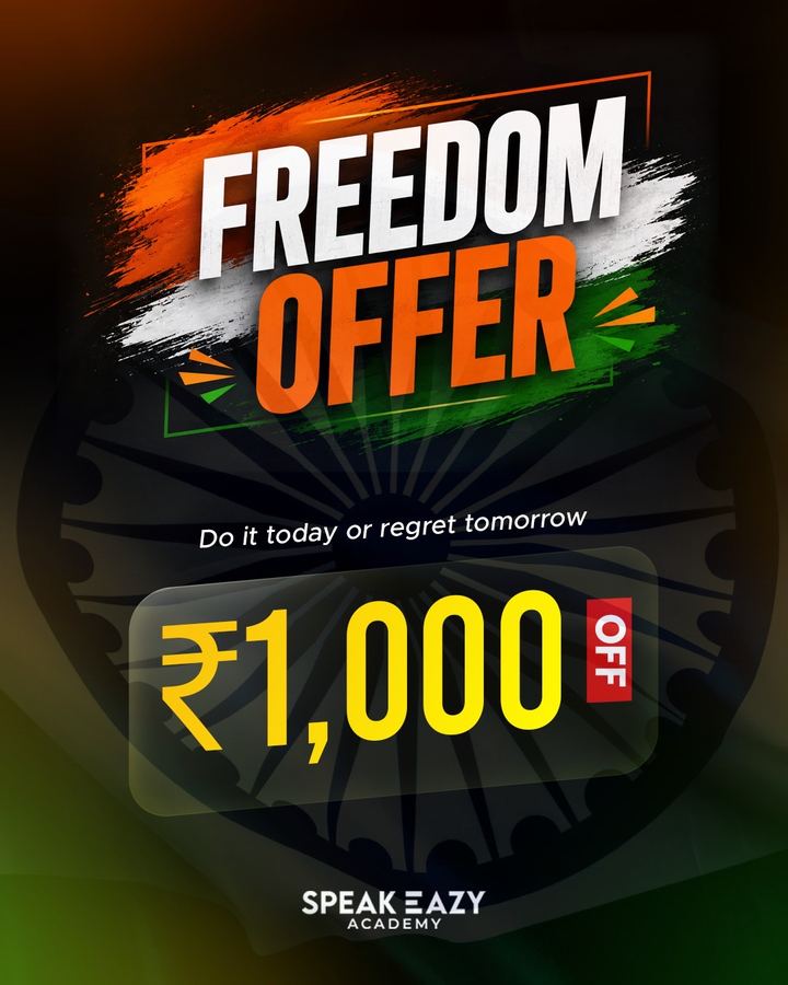 Speakeazy Spoken English Freedom Offer — 1 month live program at ₹4,900